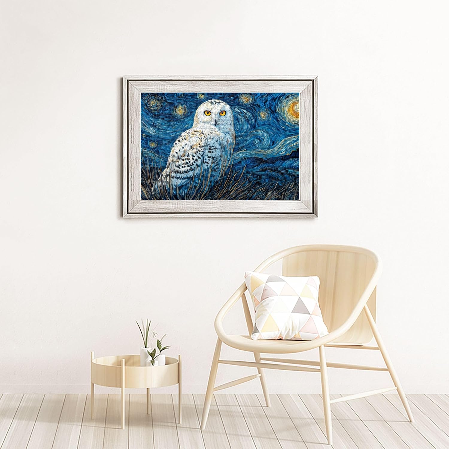 Jigsaw Puzzles for Adults 1000 Pieces - Snowy Owl Starry Sky Challenging Puzzle with High-Definition Artwork, Relaxing Stress Relief Gift