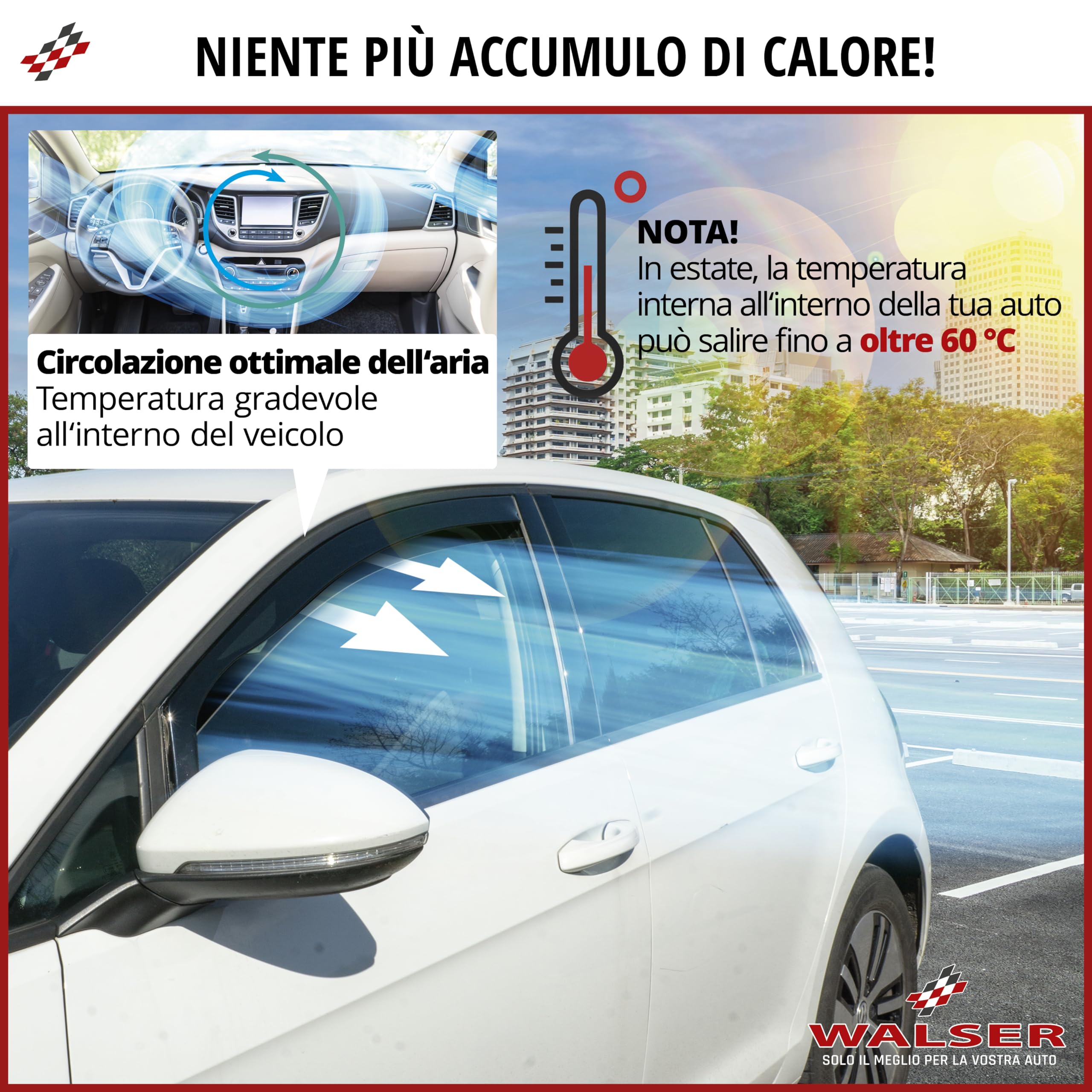 WALSER Deflettore del vento compatibile con Suzuki Vitara (LY) 02/2015-Oggi
