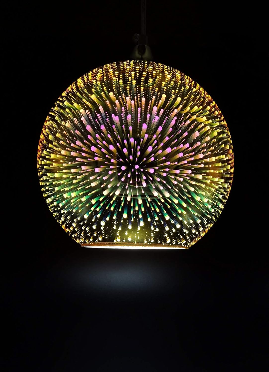 3D Colorful Chandelier LED Pendant Lights Mirror Glass Ball Firework