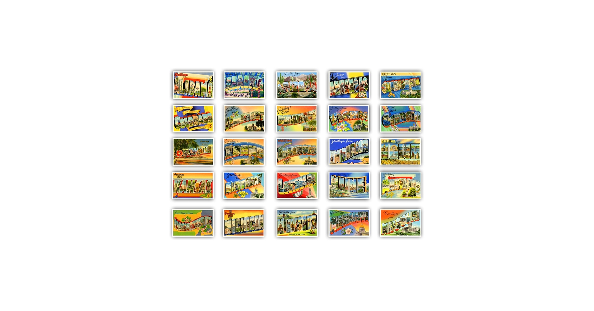 Amazon | Greetings from American Statesヴィンテージreprints