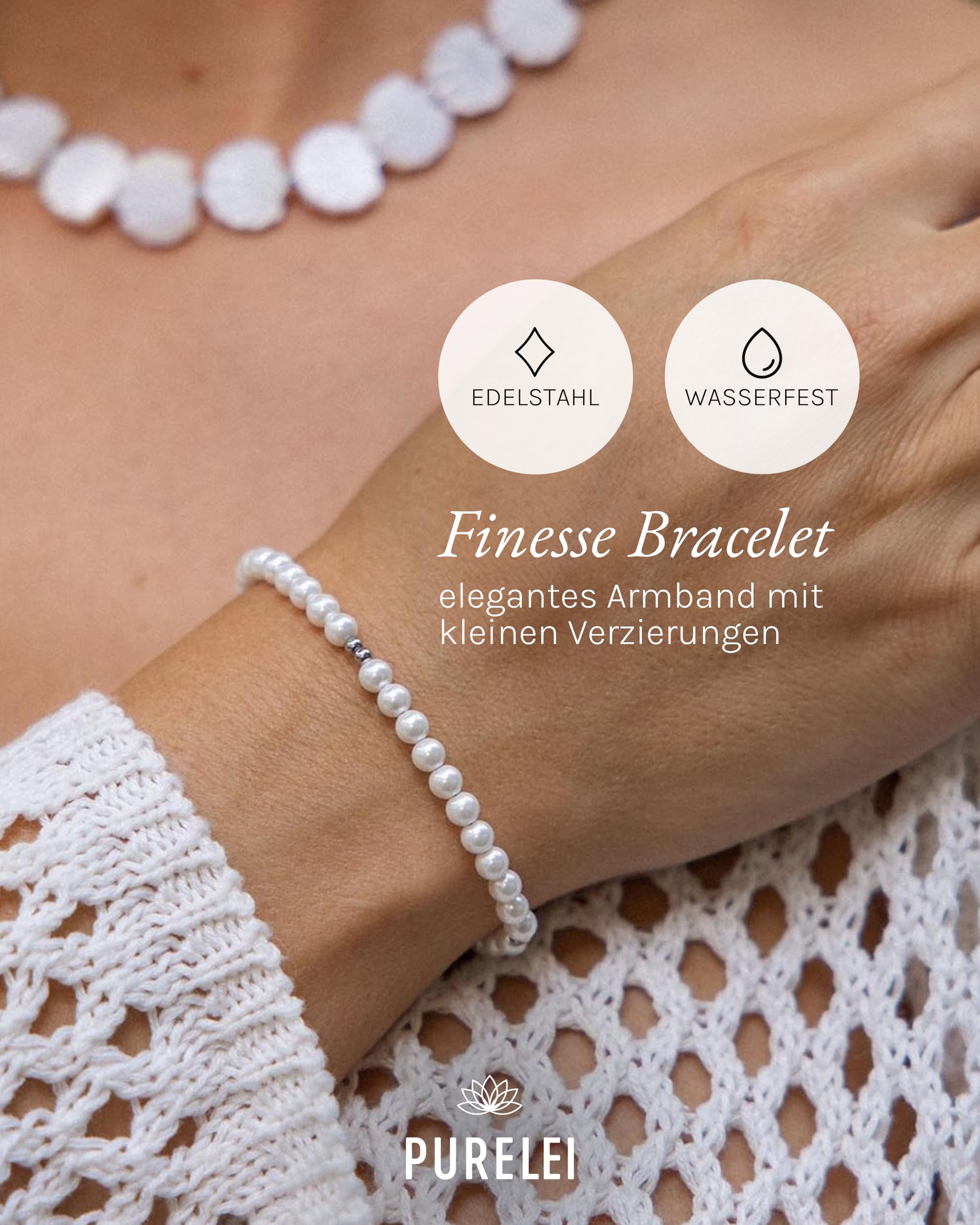 Purelei Finesse Armband (Silber) – Elegantes, verspieltes Damen Armband – Edelstahl – Verstellbare Länge 16-19 cm… – Ansicht 2