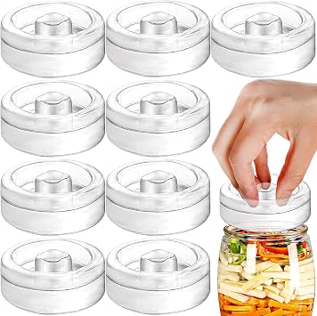 Yesland 9 Pack Fermentation Glass Weights with Easy Grip Handle, Fermentation Weights for Wide Mouth Mason Jar, Sauerkraut, Vegetables, Pickles, Kimchi and Other Fermented Food