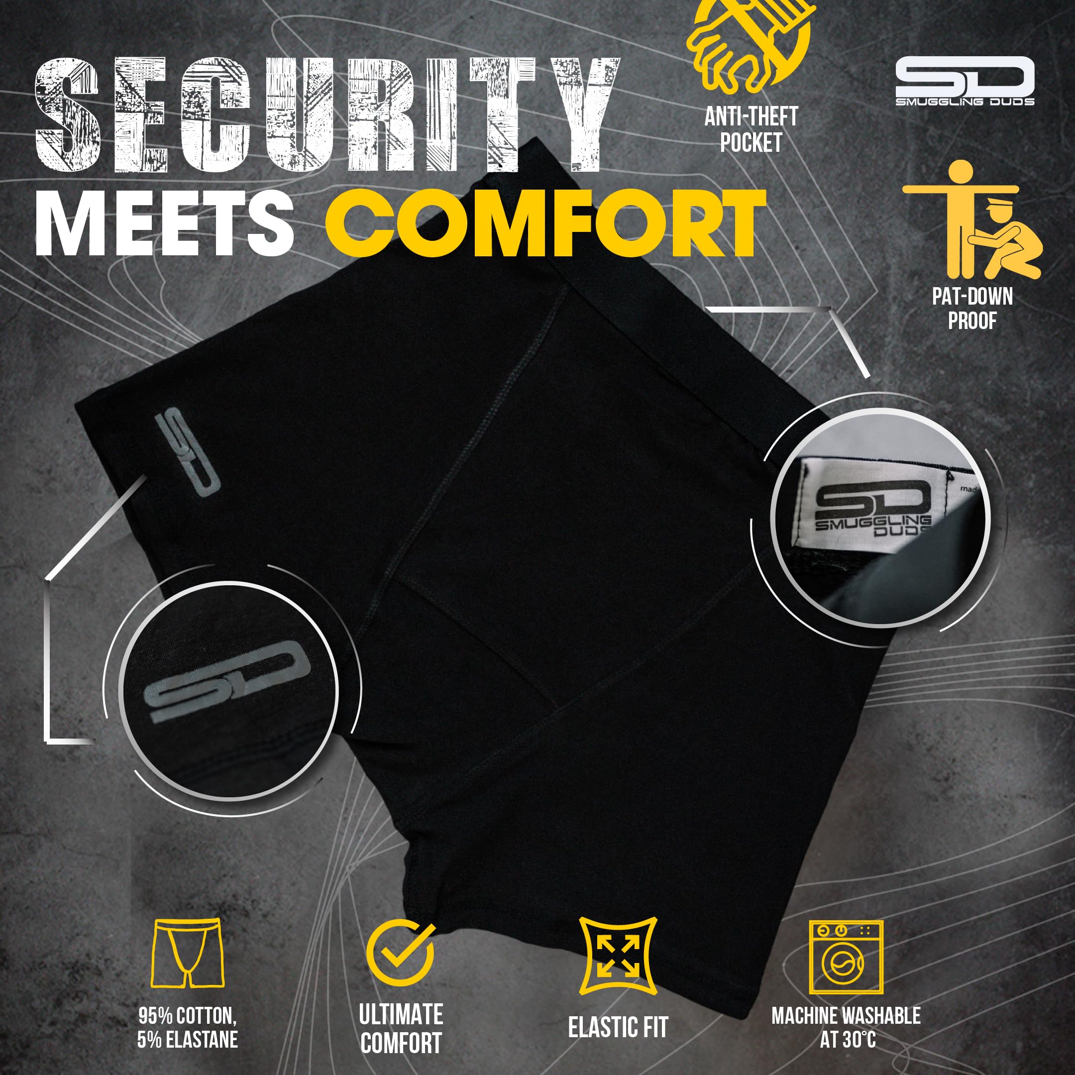 Men's Boxer Brief Shorts, Anti-Theft Pickpocket Proof Travel Pocket Underwear