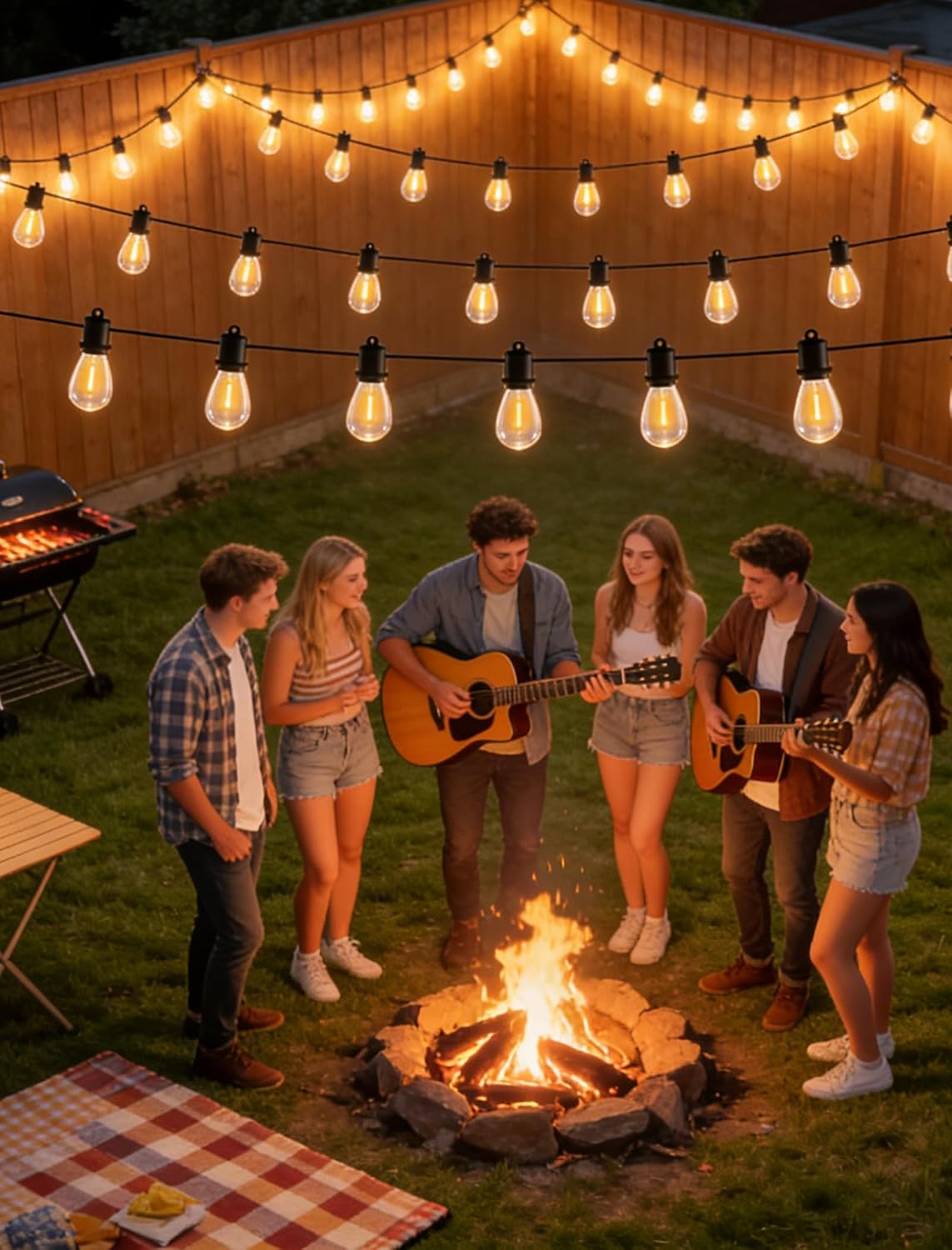 50FT LED Outdoor String Lights - 25+2 Shatterproof Edison Bulbs | Heavy-Duty Weatherproof | Vintage Bistro Lights for Backyard, Gazebo, Pergola & Outside Patio Decor (Plug in, 2700K Warm)