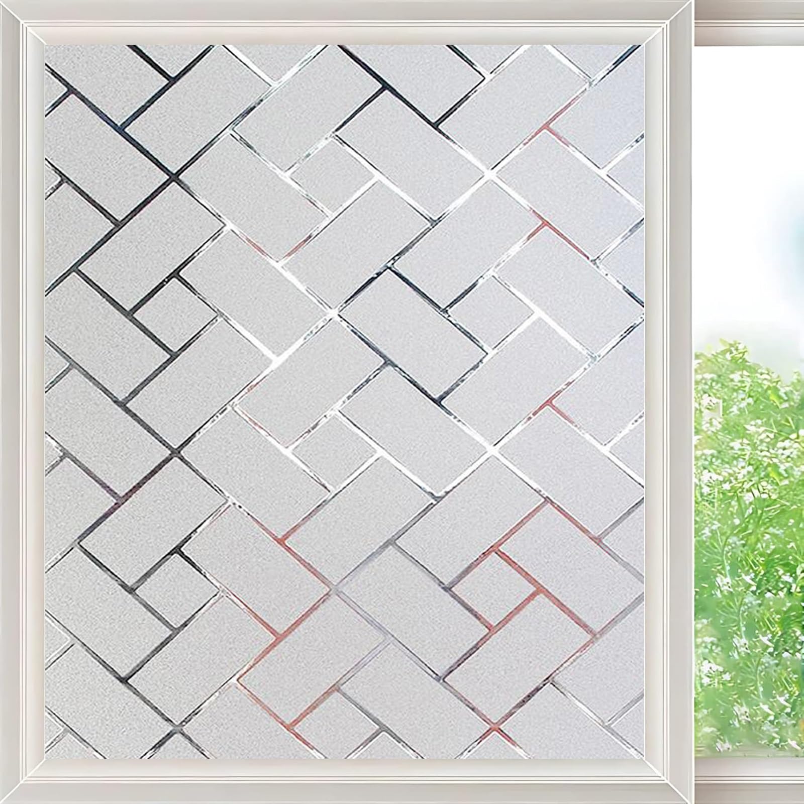 Xuedngm Trellis Static Cling Window Film Frosted 65 X 200 Cm Frosted Window Stickers Opaque, No Glue Anti Uv Sun Block, Reusable For Home Office,