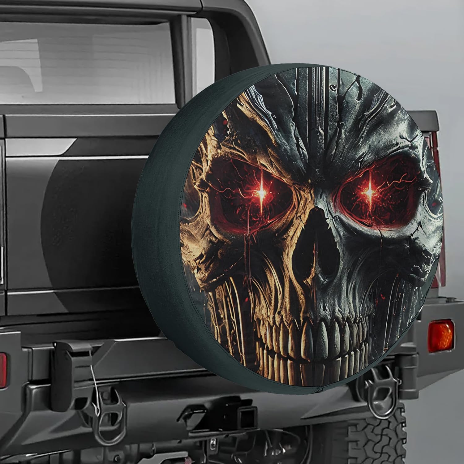 VanLich Shop Funny Halloween Skull Spare Tire Cover with/Without Backup Camera Hole – Halloween Tire Cover