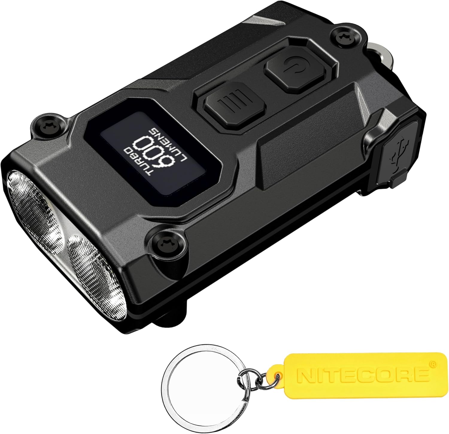Nitecore TINI 3 Intelligent Multiple Color Temperatures 600 Lumen Keychain Light Rechargeable EDC Flashlight Tag (Black)