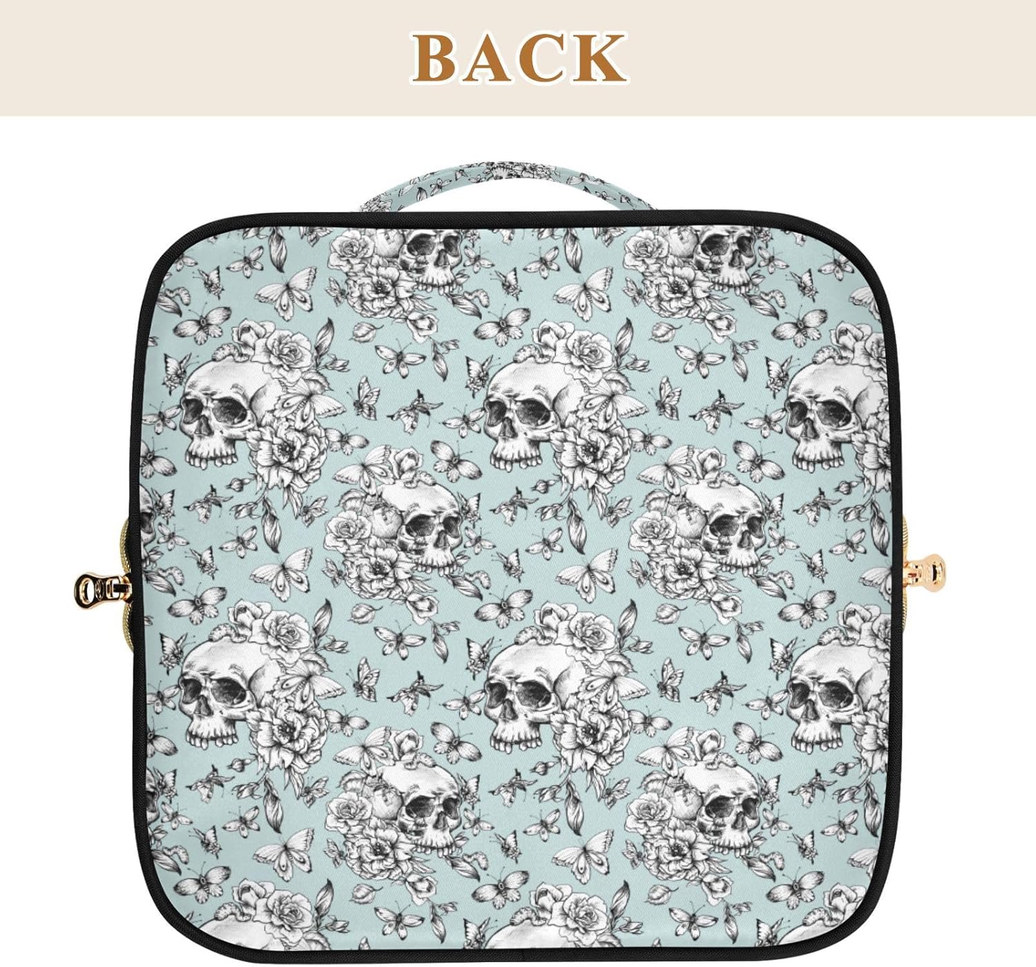 Makeup Organizer Bag, Vintage Goth Skull Travel Makeup Bags Makeup Vanity Case Large Capacity Rhombus Cosmetic Toiletry Bag for Girl Women Ladies - Image 7