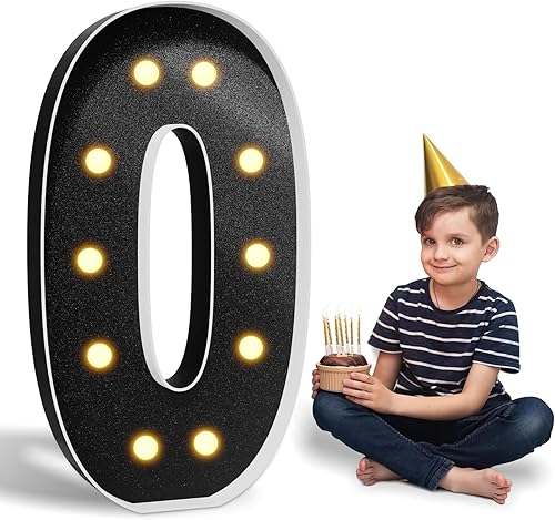 imprsv Decoración de fiesta negra con números de marquesina 4 pies de alto, grande, número 0 para decoración de cumpleaños 20, 30, 40, 50, 60,