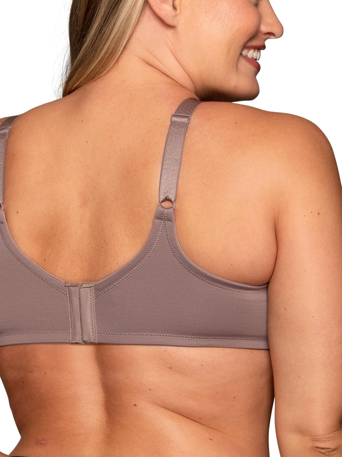 Vanity Fair Women's Beauty Back Smoothing Minimizer Bra, Minimizes Bust Line up to 1.5", Non Padded Cups up to H, Smoked Oyster, 42D - Image 3
