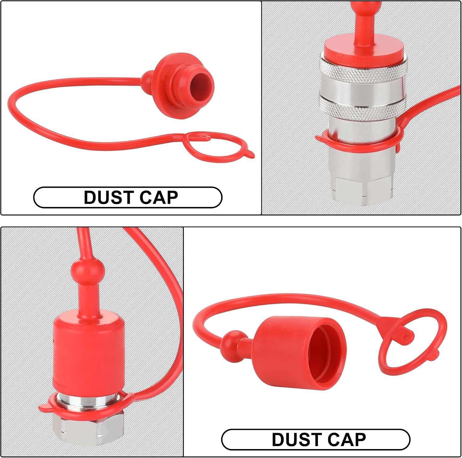 1/2'' Ag ISO 5675 Poppet Pioneer Hydraulic Quick Connect Coupler with Dust Caps