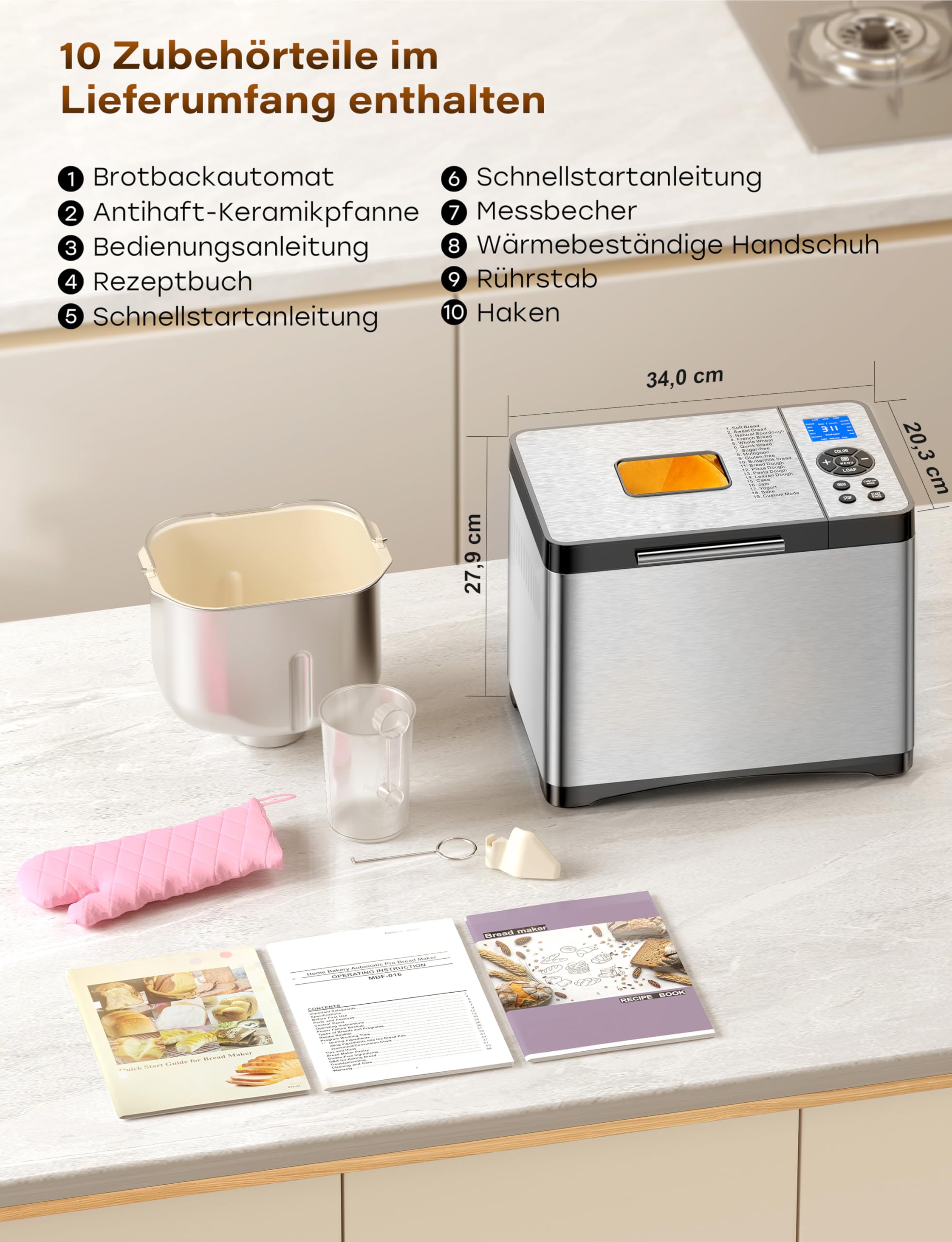 Macchina per il pane in acciaio inox con stampo sano in ceramica