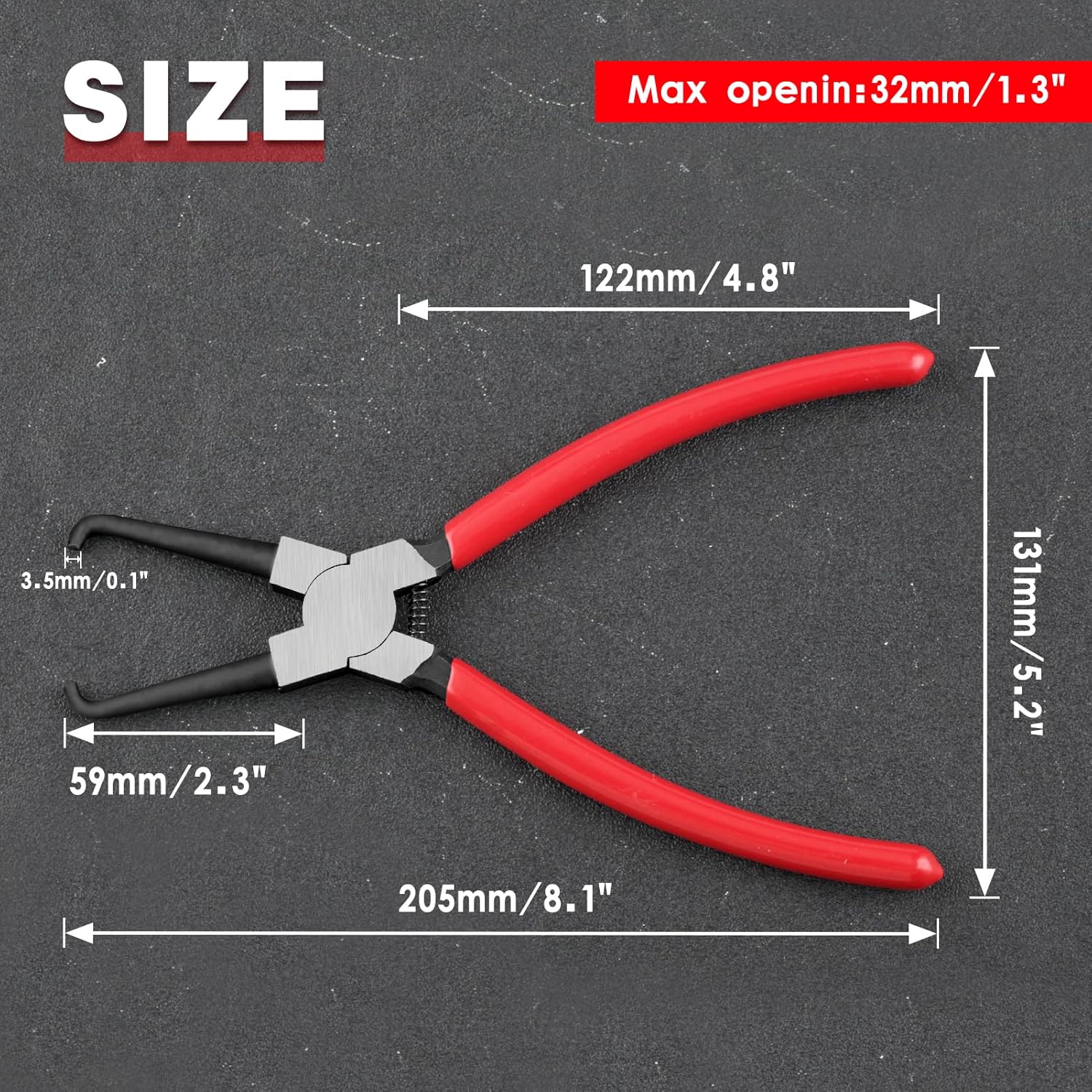 Car Fuel Line Pliers 8 inches Fuel Filter Caliper Red Hose Clamp Pliers In-Line Fuel Filter Tool Hose Removal Pliers Fuel Line Disconnect Tool for Car Auto Maintenance