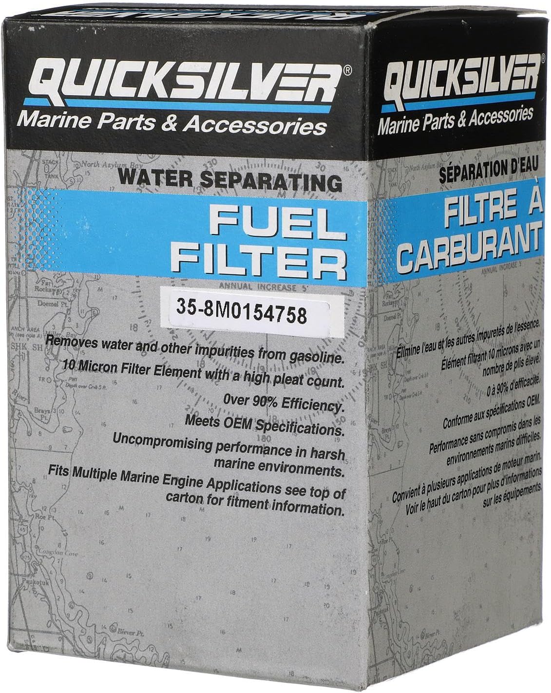 Quicksilver Water Separating Fuel Filter for Outboard Engines - Replaces Volvo Penta 3847644, Sierra 18-8149