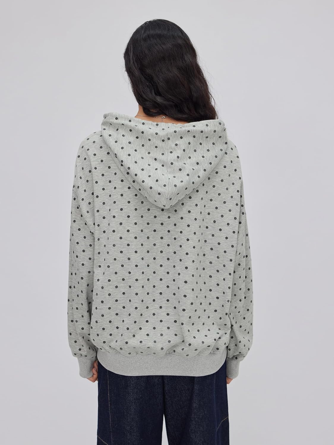 CIDER Womens Polka Dot Hoodie Pullover Sweatshirt Casual Long Sleeve Top - Image 3