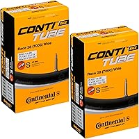 Continental Race 700x25-32c Inner Tubes 28" Bike Tubes 42mm Presta Valve Pack of 2 - Durable Butyl Rubber