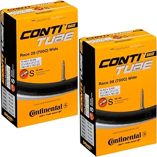 Continental Race 700x25-32c Inner Tubes 28" Bike Tubes 42mm Presta Valve Pack of 2 - Durable Butyl Rubber