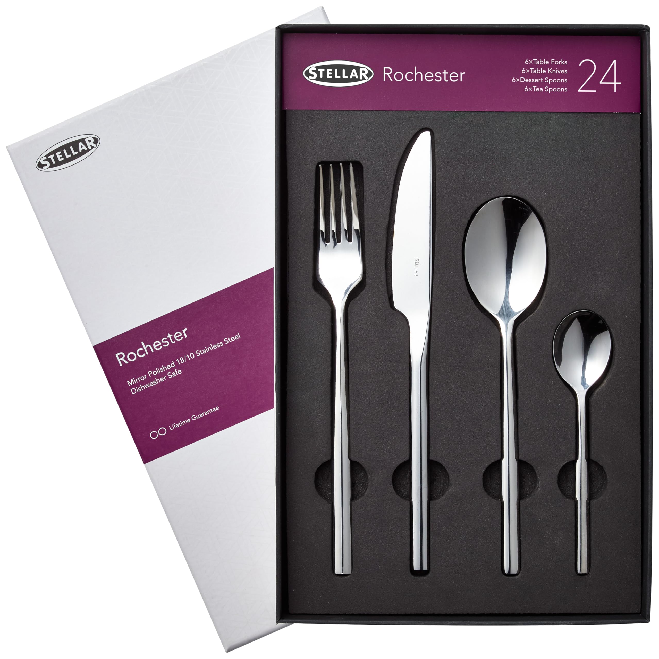 Stellar Silver - Rochester - 24 Piece Cutlery Set - Polished