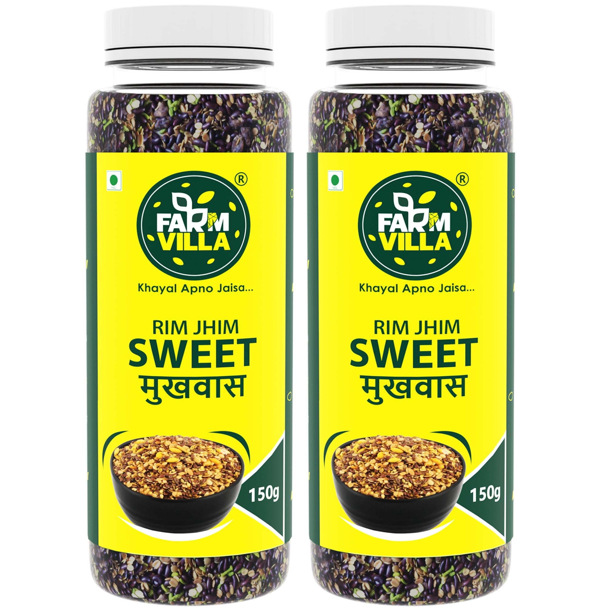 FARM VILLA Gujarati मुखवास : Sweet Rim Jhim - Coated Saunf - Healthy After Meal Snacking (Pack of 2-300g) (B0CMJ4778X) Amazon Price History, Amazon Price Tracker