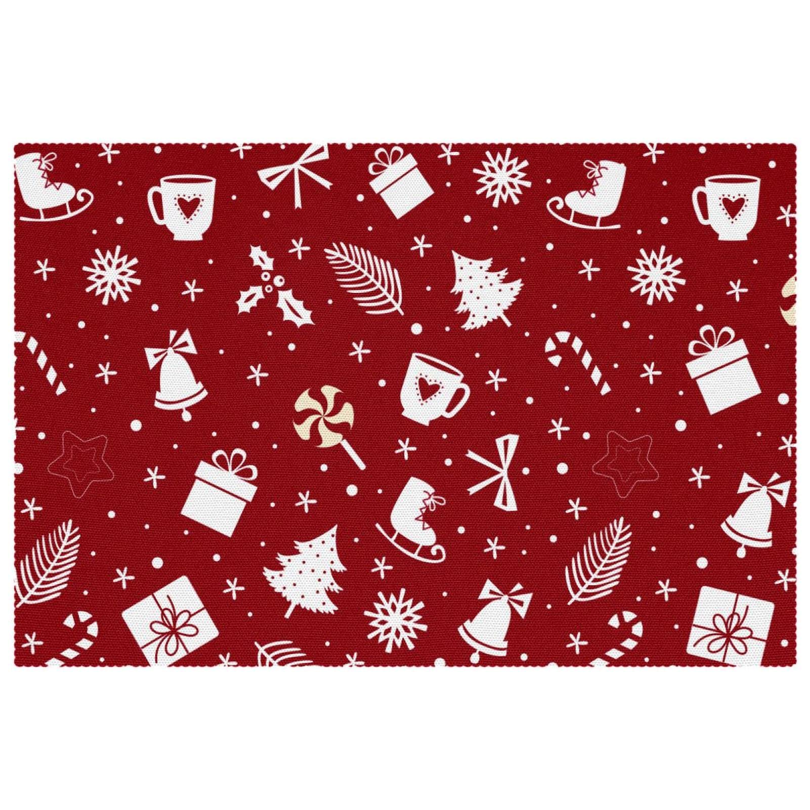 Set de table rouge lot de 4 idéal pour repas de famille et fêtes