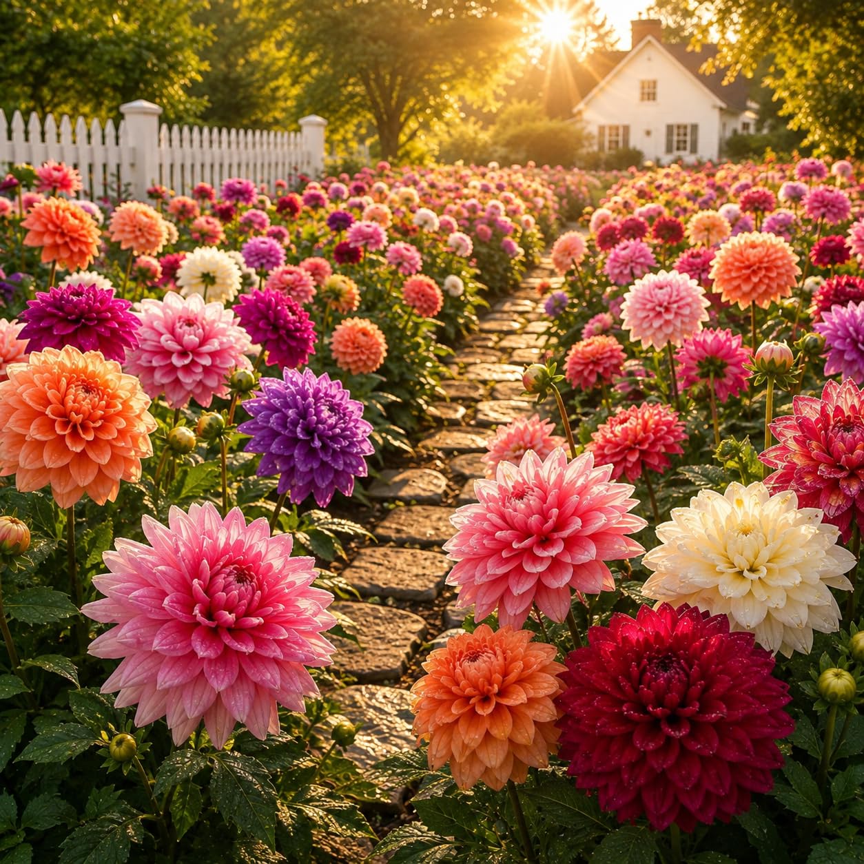 Schattentolerante Premium,üBerraschend Wachsend, mehrjährig, GemüTliche Gartenoase-Exotische Zierpflanze-10 Dahlien-E