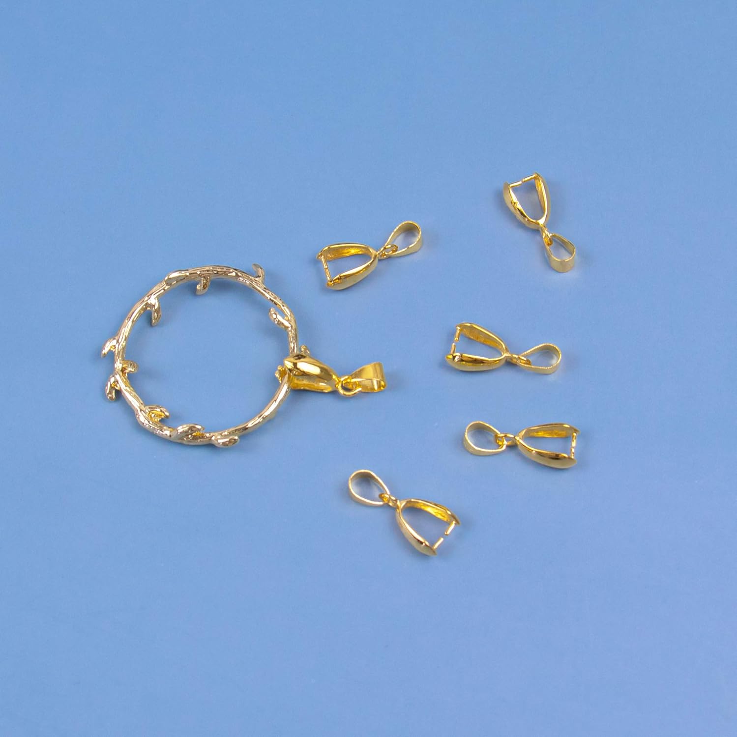 AUEAR, 120 Pack Jewelry Making Supplies Beads Metal Clip Buckle Bead Pendant Connector Pinch Bail Clasp Dangle Findings for Buckles Charm Connection - Image 7