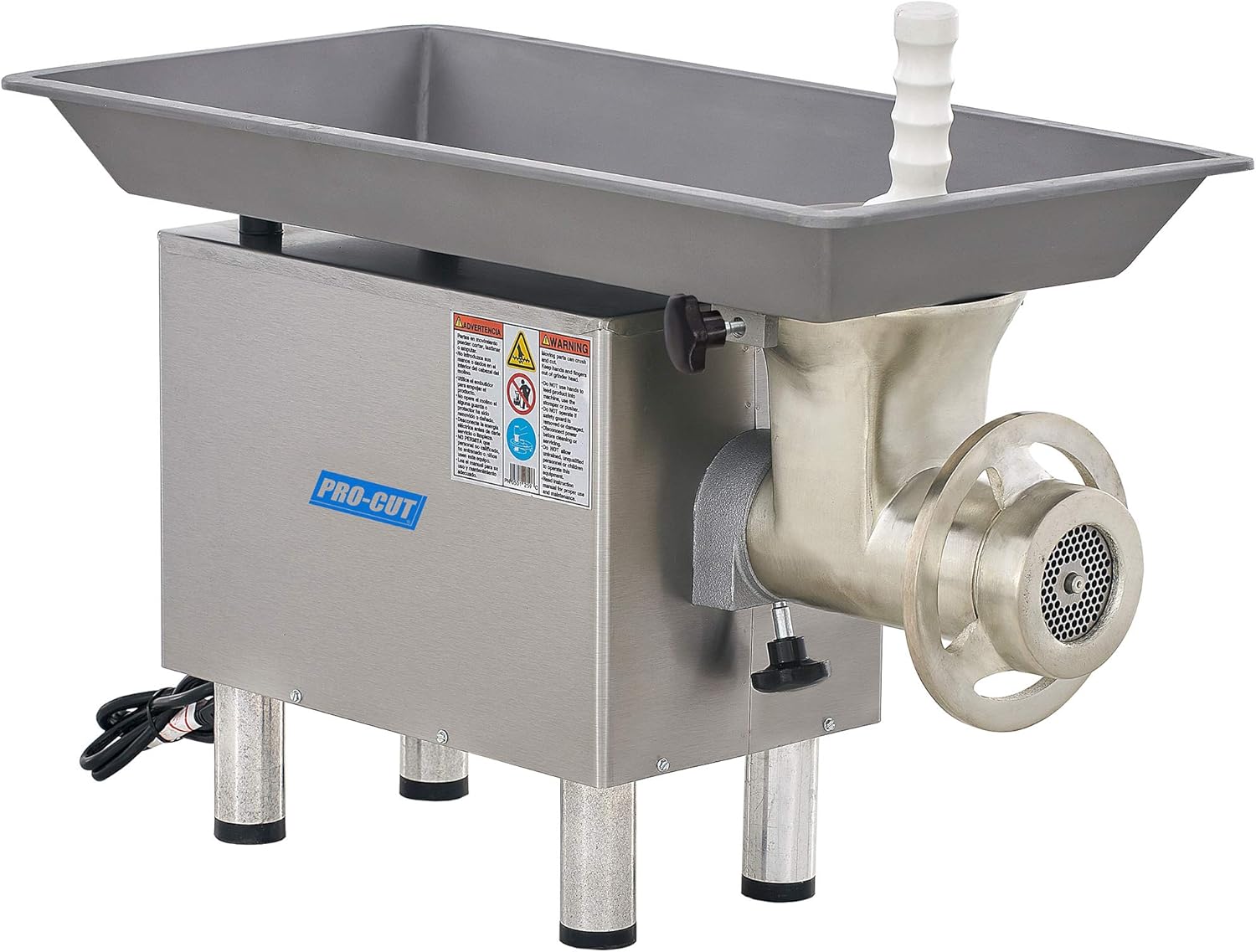 PROCUT KG22W Meat Grinder, 1 hp Motor, Stainless Steel