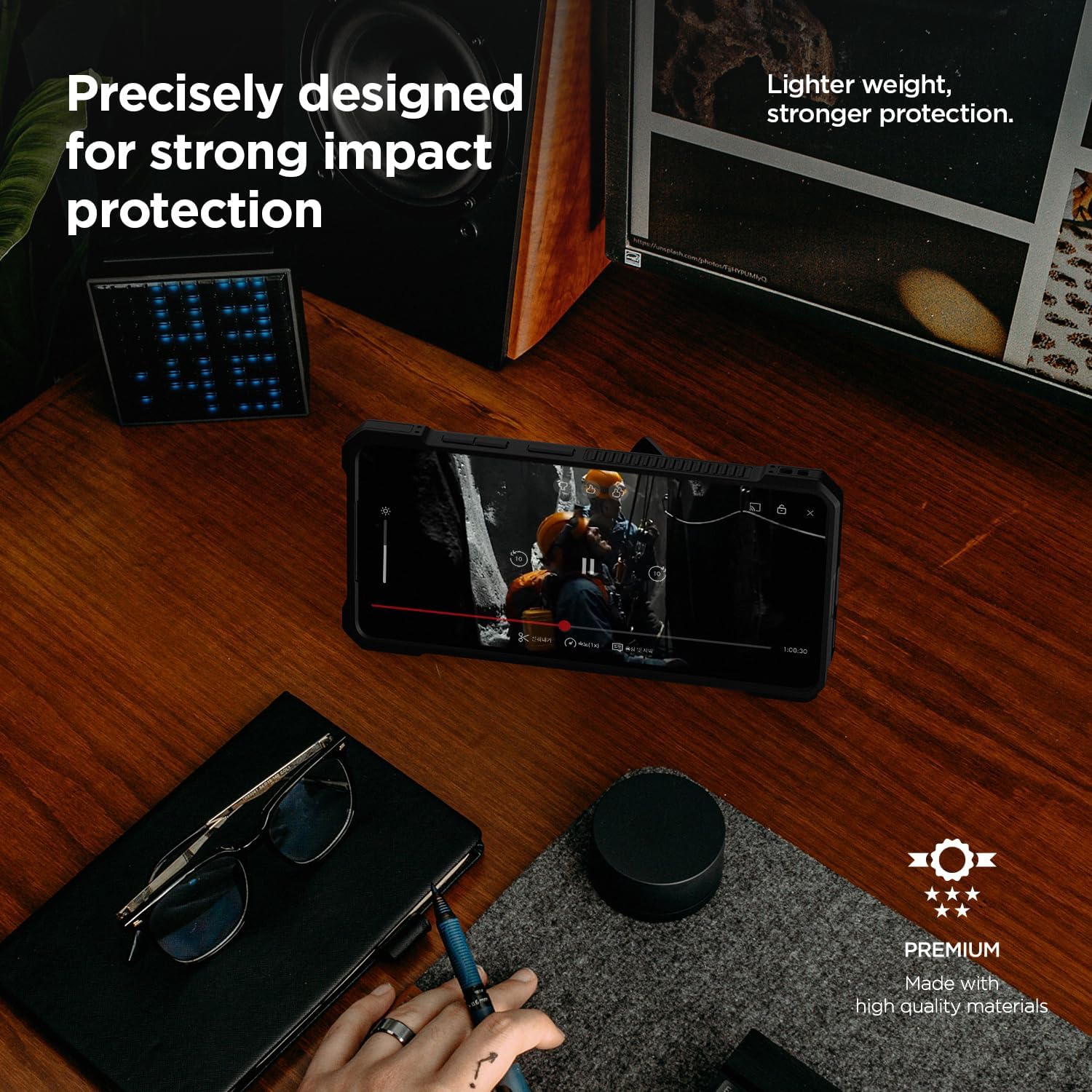 VRS DESIGN Quickstand Pro for Samsung Galaxy S26 Ultra Case(2026), [Magnetic Charging Compatible] Strong Magnet Ring Kickstand, Heavy Duty Rugged Shockproof Protective Cover (Digital Black)