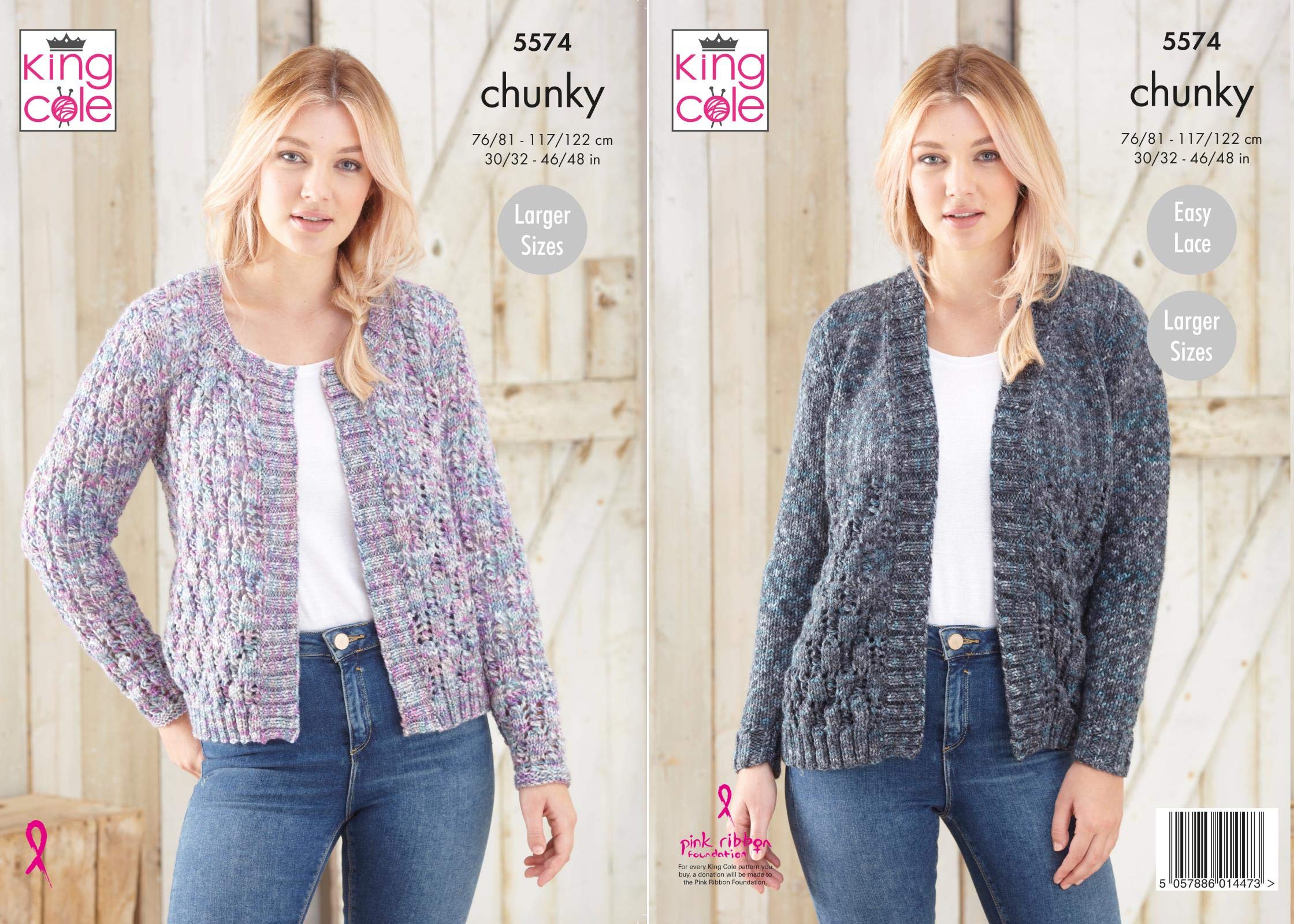 King Cole 5574 Knitting Pattern Womens Cardigans in Shadow Chunky