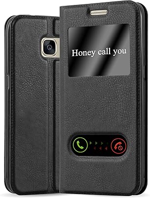 Cadorabo Coque pour Samsung Galaxy Noir COM TE Housse Protection avec Stand Horizontal  Fente Carte Deux Fen tres View Etui Poche Folio Case Cover Cadorabo Coque pour Samsung Galaxy Noir COM TE Housse Protection avec Stand Horizontal  Fente Carte Deux Fen tres View Etui Poche Folio Case Cover