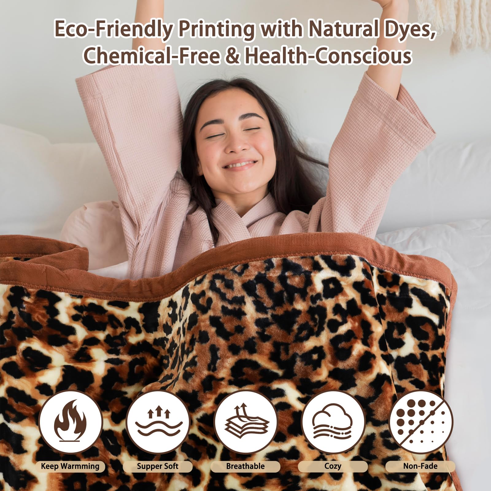 Electric Heated Heated Leopard Blanket Animal Print Electric