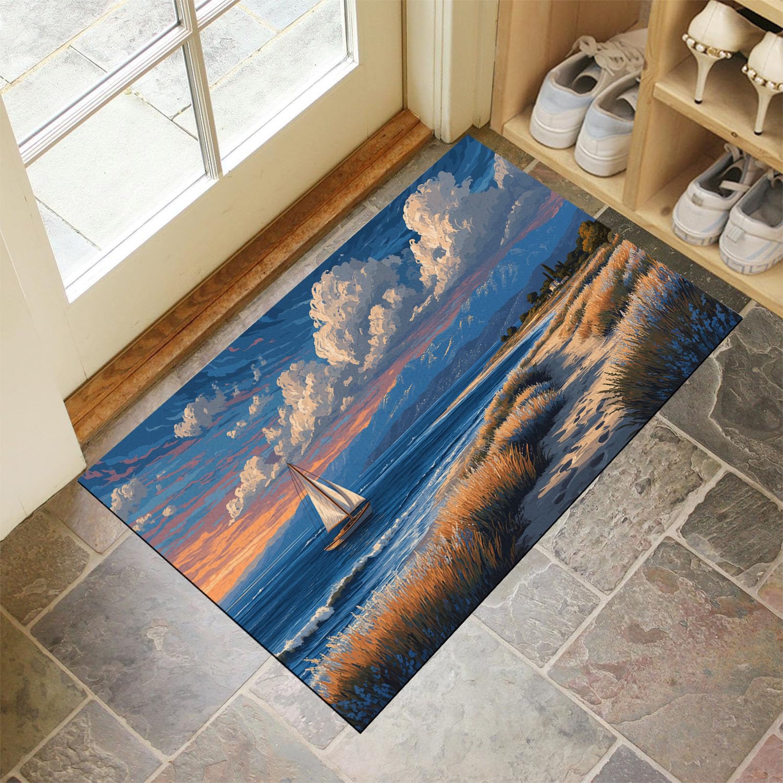 Tapis entrée intérieur antidérapant absorbant lavable en machine
