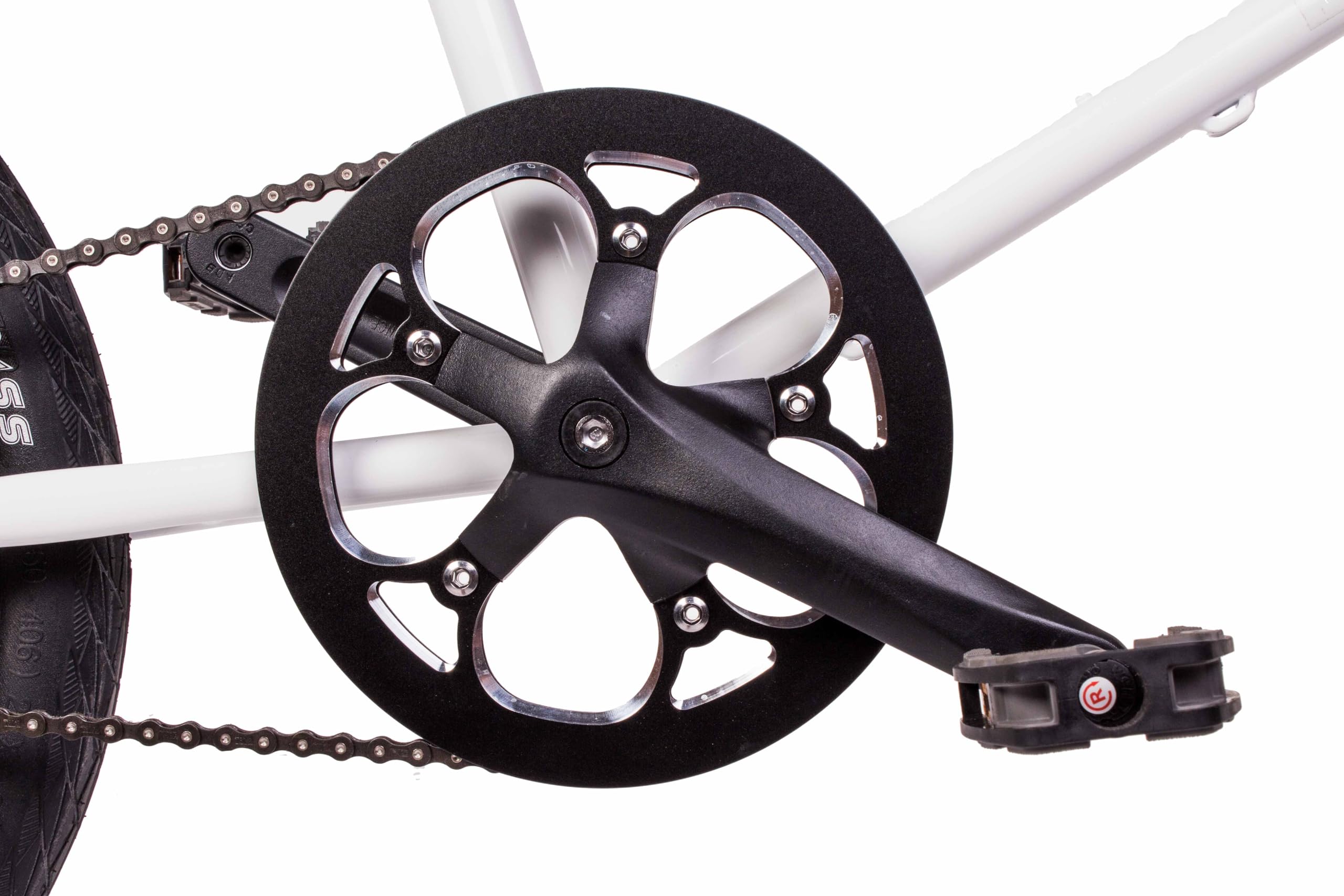 Mini Velo Fahrrad mit zwei automatischen Gängen, 20-Zoll-Räder, Einheitsgröße, 480 mm, Weiß