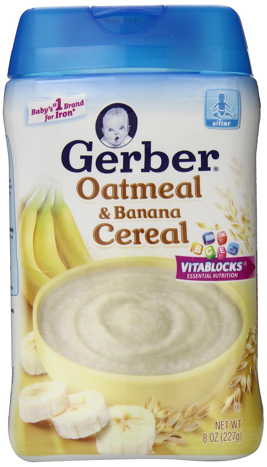 Gerber Probiotic Baby Cereal Variety Pack (8 Ounce (Pack of 6), Oatmeal Banana)