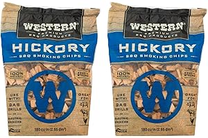 Western BBQ Hickory Smoking Chips for Enhanced Wood-Fired Flavor