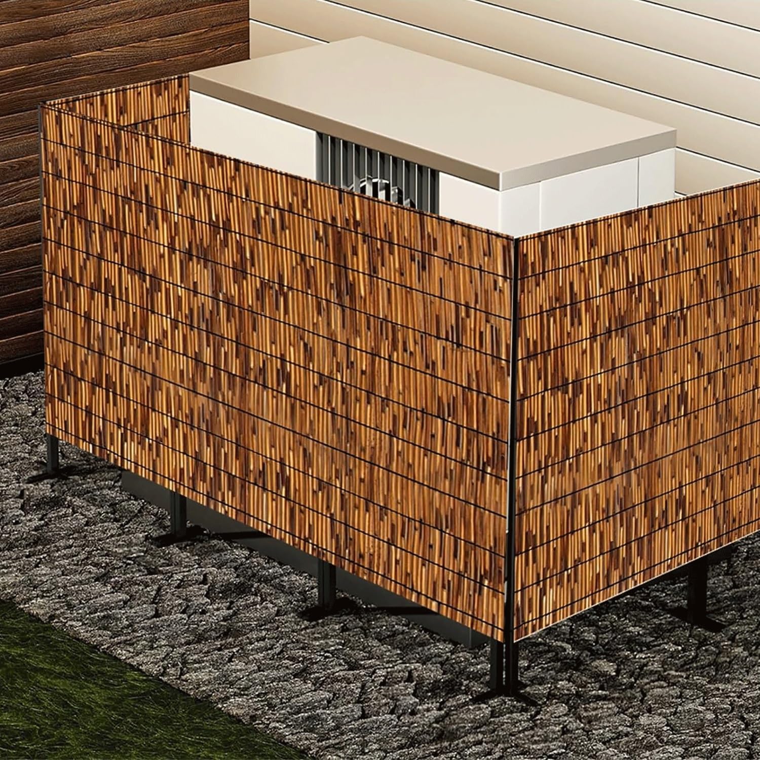 Rotolo di recinzione da giardino in bambù naturale, decorativo, per cortile, esterno, patio, terrazza, 168 x 800 cm, soluzione ecologica