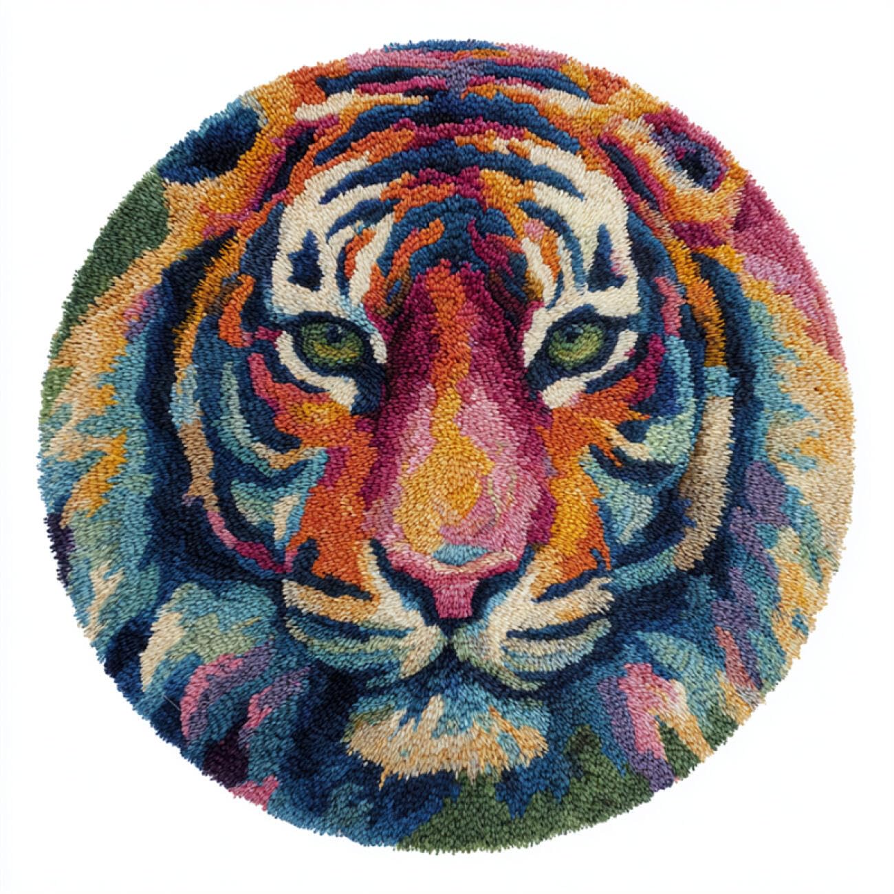 Kitquiver Animal Rug Making Kits Graffiti Tiger DIY for Kids and Adults Gift for Family Friends Needlework Crafts Cute Gifts 100x100cm