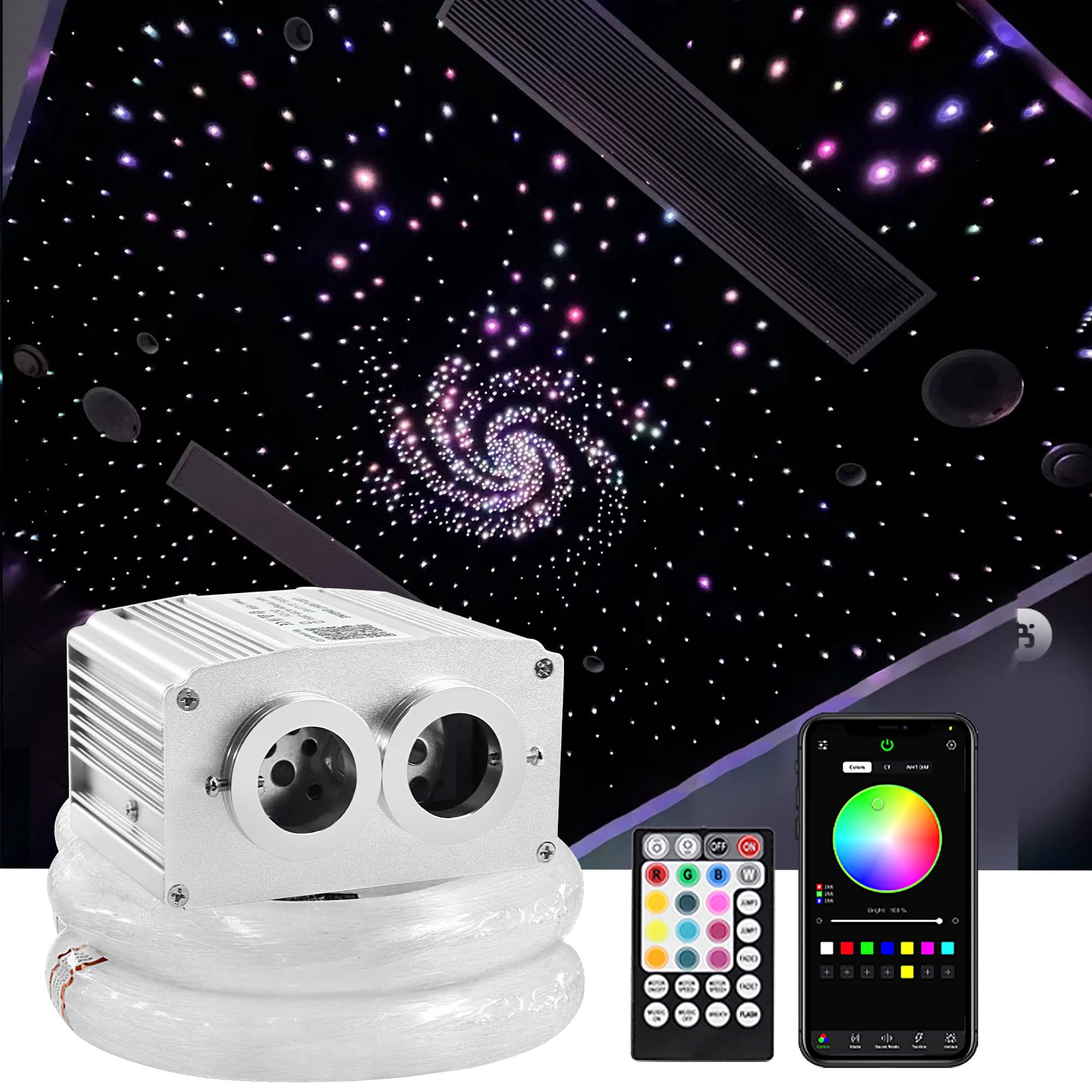ATOKEE 16W Twinkle Starlight Headliner Kit Mixed 900pcs 13.1ft