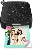 HP Sprocket Imprimante photo portable (Noir) Imprime instantanément des photos autocollantes ZINK 2x3 