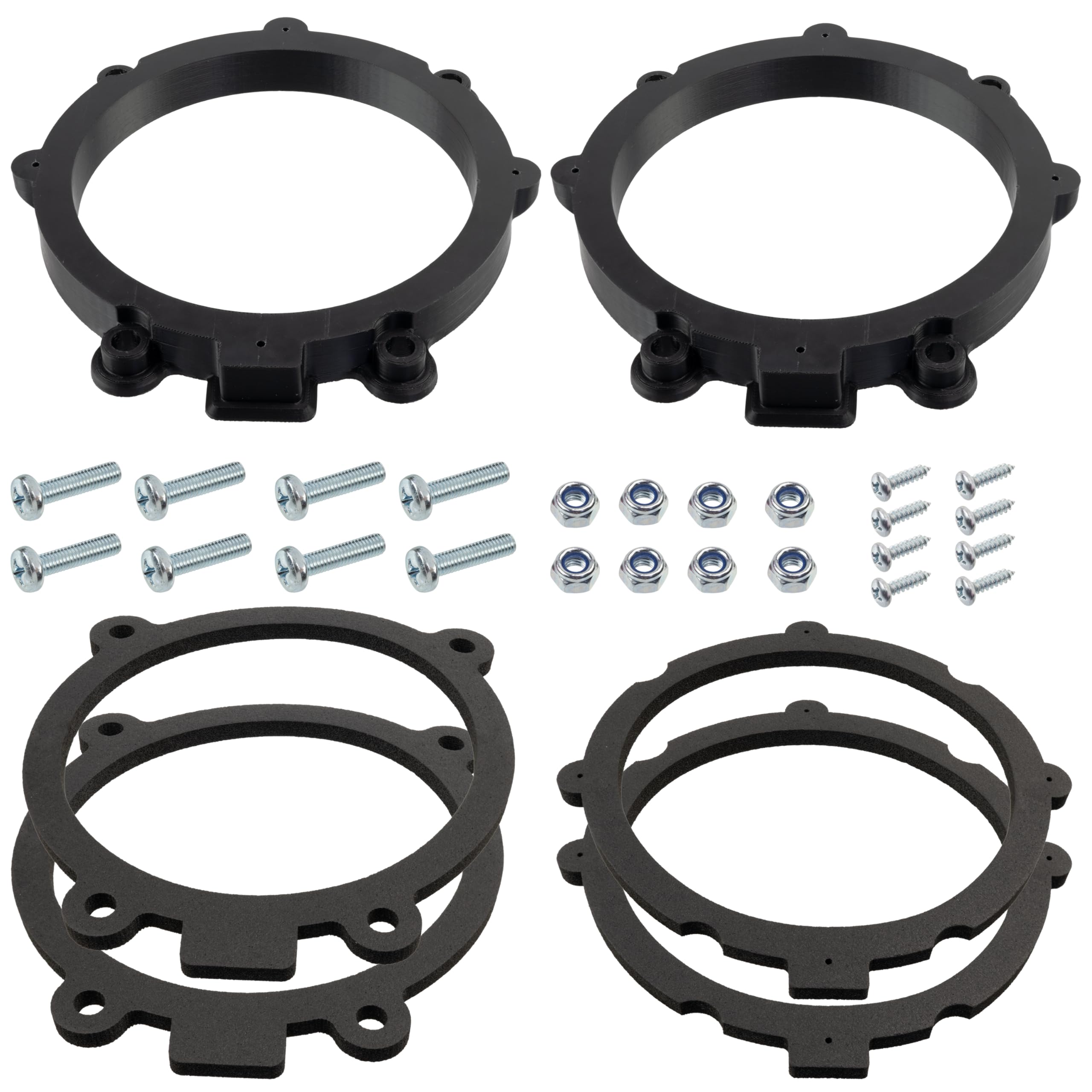 Aerzetix - Kit di 2 adattatori/supporti per altoparlanti Ø130mm per porte anteriori | compatibile con Mercedes Sprinter W906, Vito W639, VW Crafter I