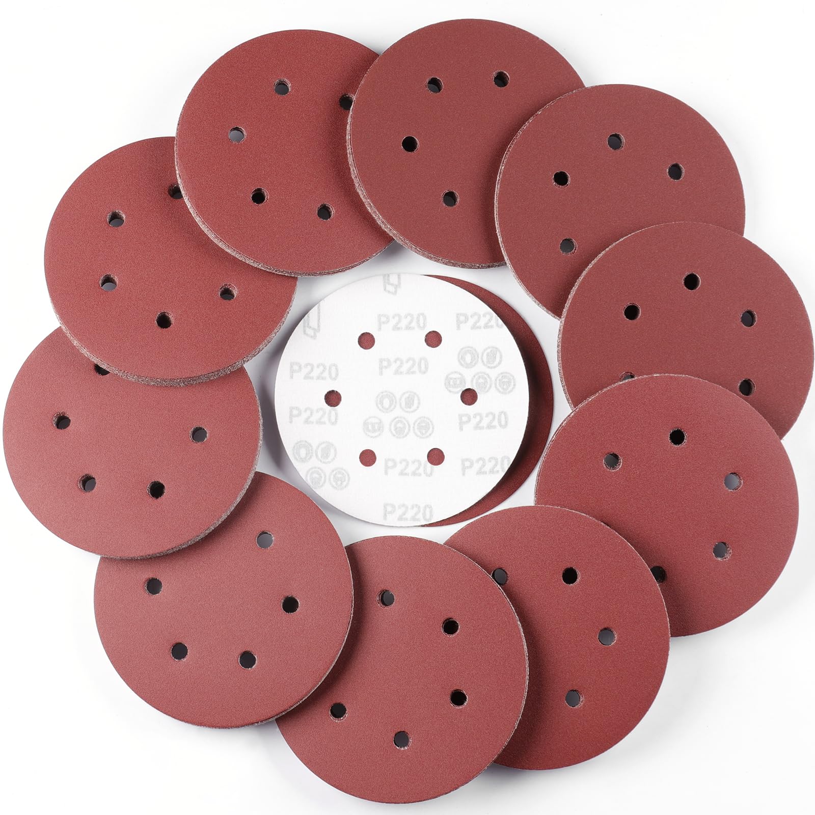 Sruhrak 100 Disques Abrasifs 150 Mm 8 Trous - Papier Ponçage Ponceuse Excentrique Grain 40
