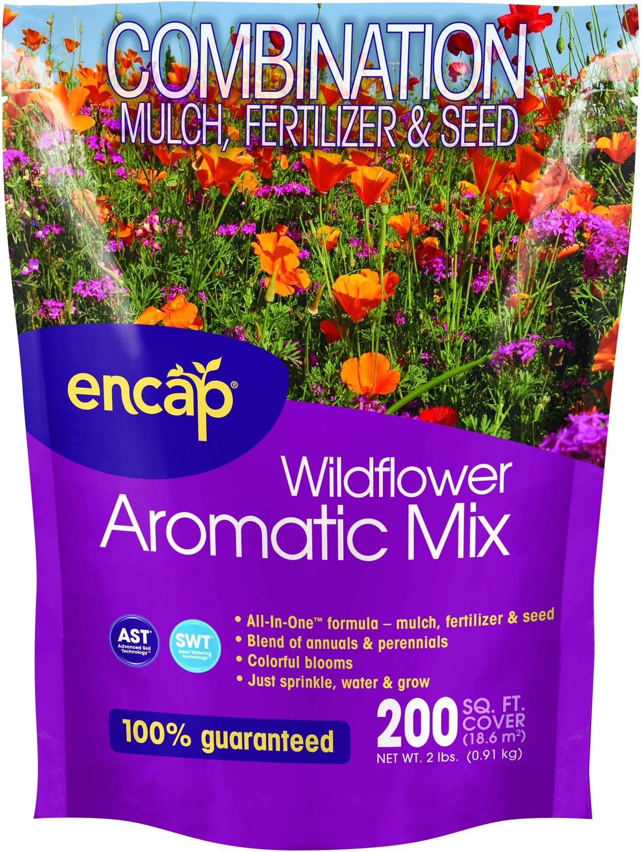 Wildflower Aromatic Mix from Encap - 4-in-1 Mix, Annual and Perennial Seeds, Open-Pollinated, Non-GMO, with Instructions for Planting a Beautiful Fragrant Garden