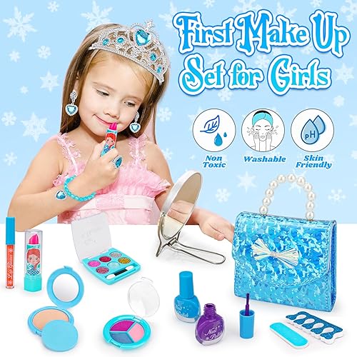 Miniatura 2 de Juguetes de maquillaje y disfraces de Frozen para niñas de 3, 4, 5, 6 años, kit de maquillaje real de princesa, juguete de simulación, disfraces de