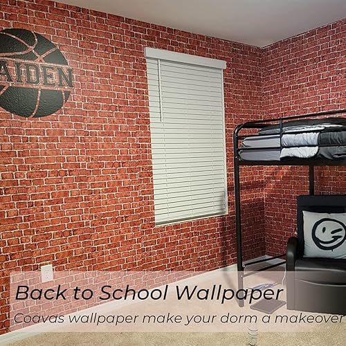 Miniatura 3 de Coavas Papel tapiz de ladrillo rojo + papel tapiz para despegar y pegar