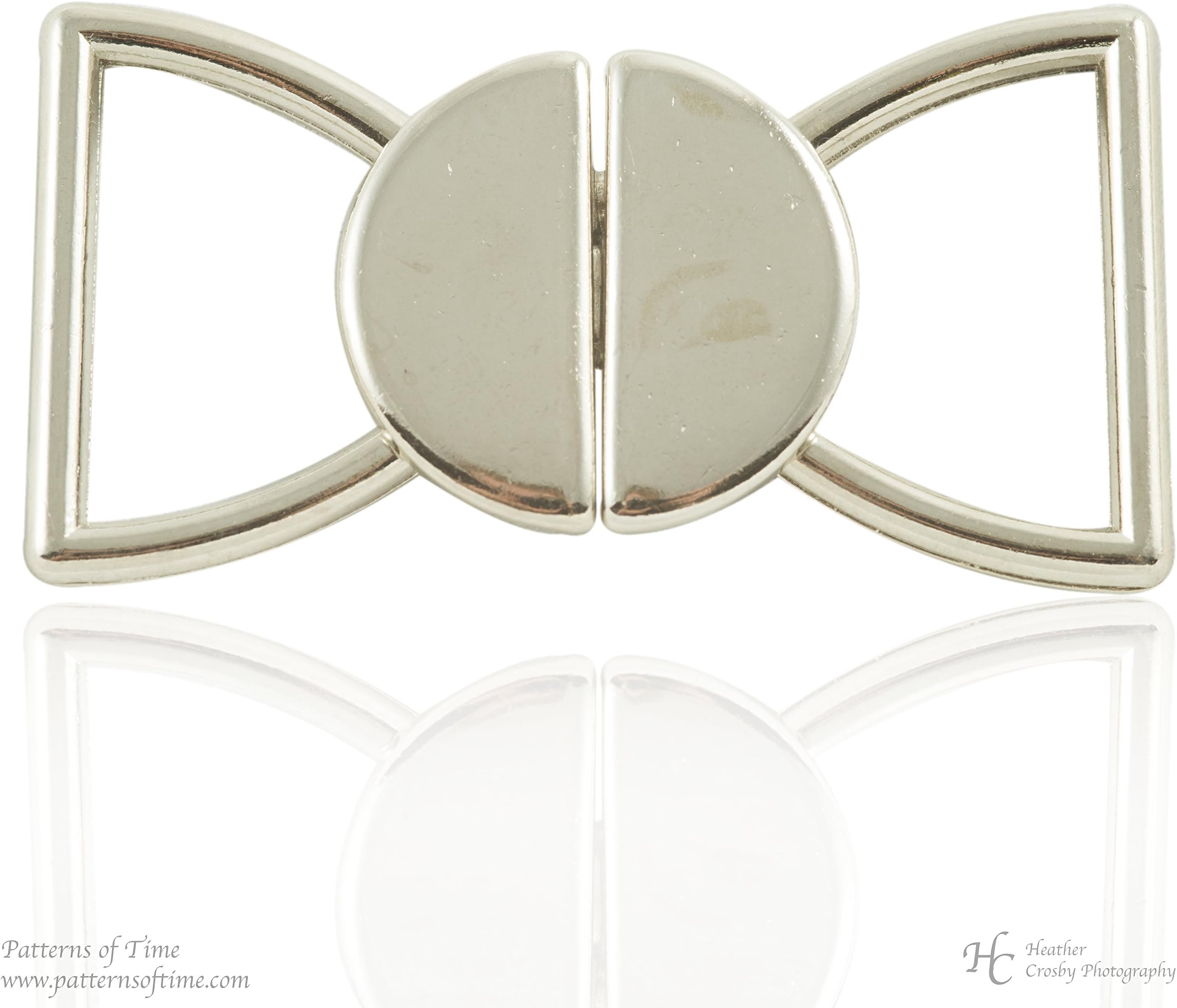 Two Solid Half Circles Make a Whole Cloak Clasp Closure in Shiney Silver Finish