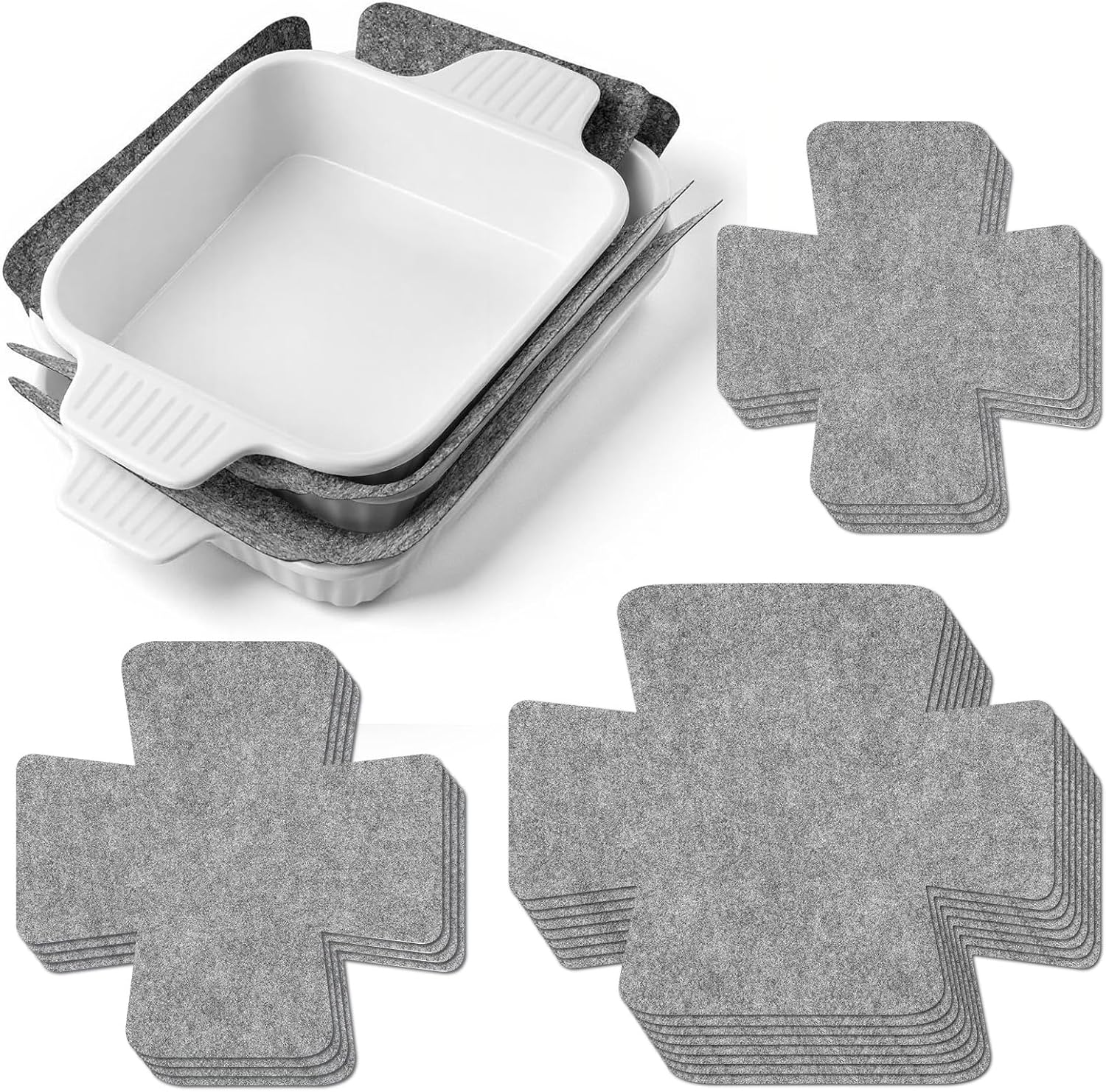 16-Pack Cookware Stack Protectors – Extra Thick Felt Dish Dividers 16-Pack Cookware Stack Protectors – Extra Thick Felt Dish Dividers