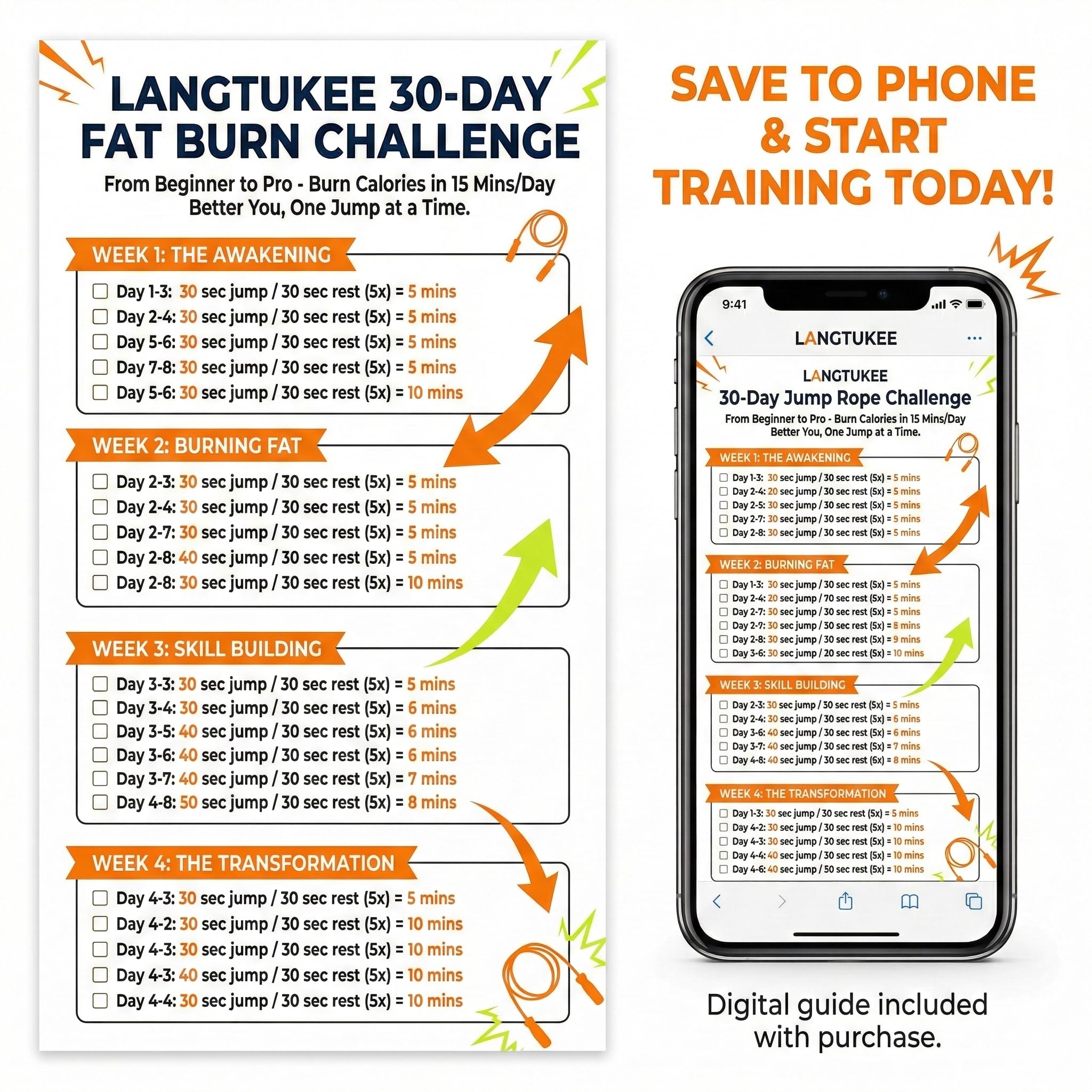LANGETUKEE Speed-Springseil – verstellbares Fitnessseil mit 360°-Hochgeschwindigkeits-Kugellagern und 2,8 m langem 4 mm Stahlkabel, verlängerte Griffe aus Aluminiumlegierung für bequemen Griff – ideal