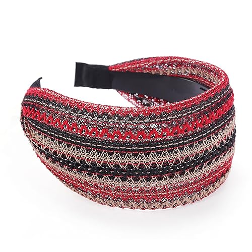 Miniatura 10 de Diademas para mujer, estilo bohemio, elásticas, huecas, con diamantes de imitación, para niñas, turbante cruzado, liso, para yoga, entrenamiento,