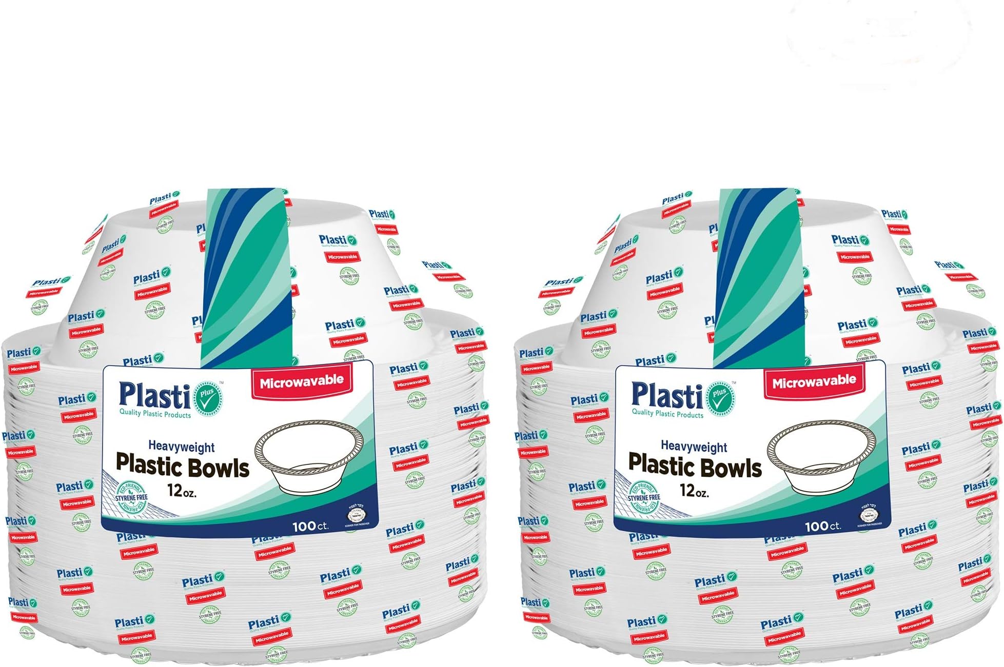 [200 Count] Plasti Plus Disposable Plastic White 12 oz Heavy Weight Soup Bowls, Great For Weddings, Home, Office, School, Party, Picnics, Take-out, Fast Food, Outdoor, Events, Or Every Day Use,