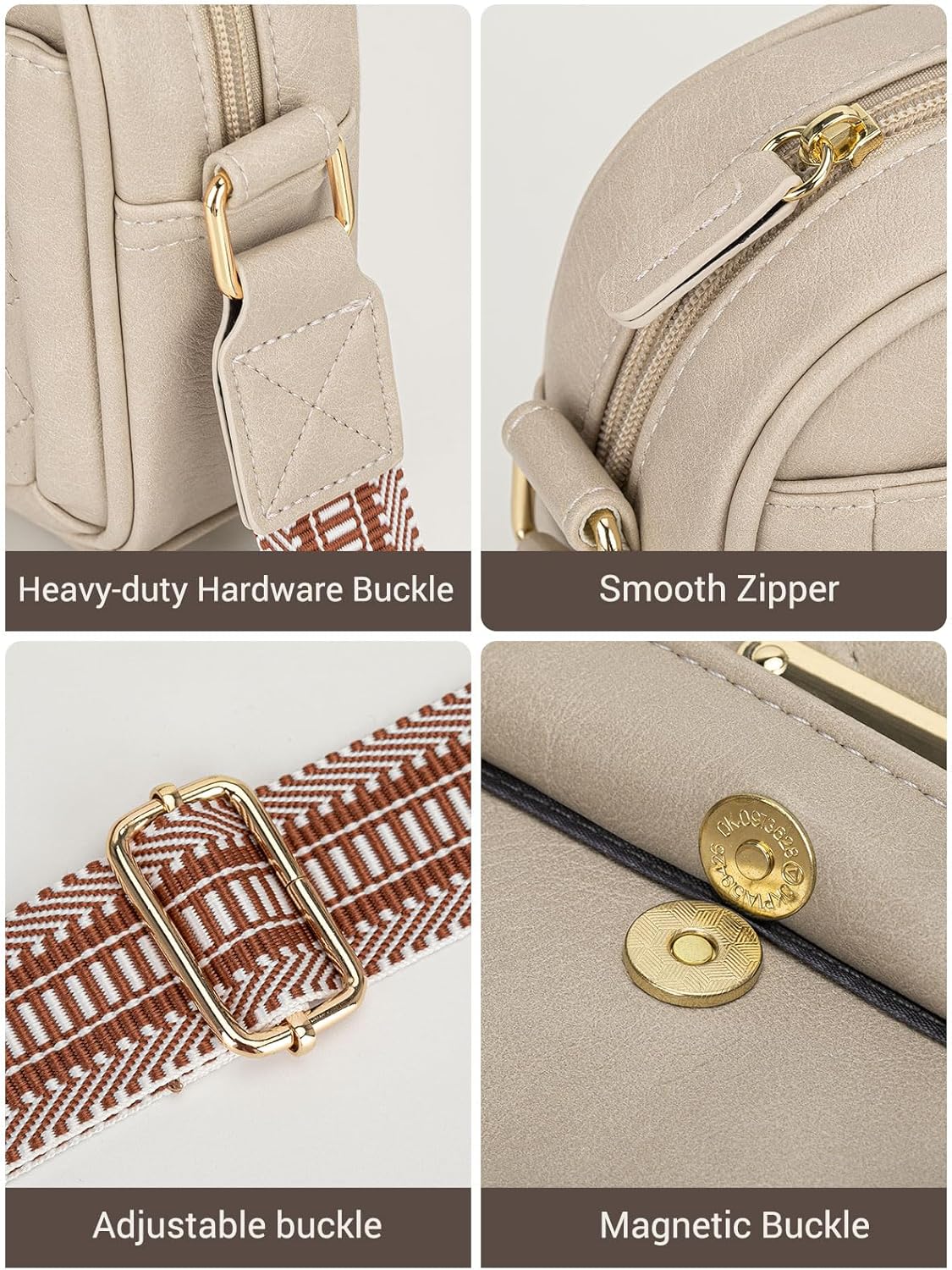 Capolo Crossbody Bags for Women, Small Crossbody Purses Trendy Vegan Leather Women's Shoulder Handbags with Adjustable Strap - Image 5